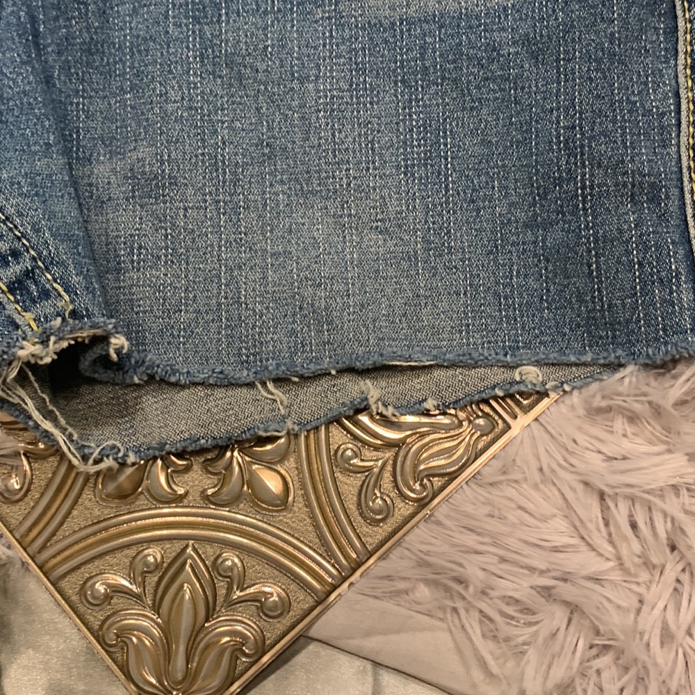 🌹Y2K VINTAGE TRUE RELIGION • Low Rise Stretch Cut Blue Denim Shorts - Picture 11 of 14
